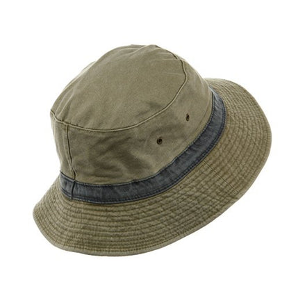 MG Reversible Washed Bucket Hat-Khaki Navy W13S43F (XL-2XL)