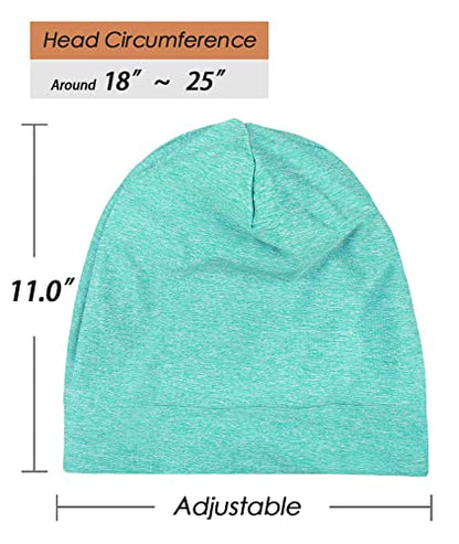 FocusCare Satin Lined Sleep Slouchy Cap Curly Girl Slap Headwear Gifts for Frizzy Hair Women - color: Dark Green