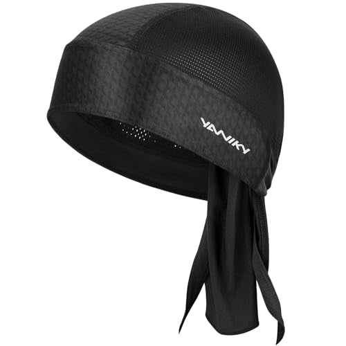 YANIKY Bandanas Skull Caps for Men, Women Skull Cap Helmet Liner Dew Rags - color: Black Print