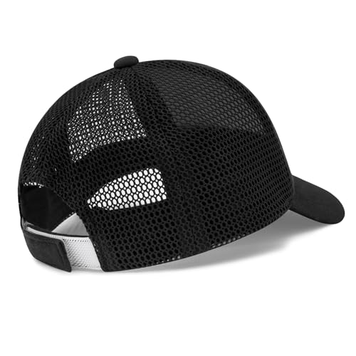 Olreco Baby Baseball Cap Toddler Baseball Hat with Mesh Infant Hat for Baby Boy Hats Toddler Ball Cap Kids Trucker Hats Girls - color: Black, size: 12-24 Months