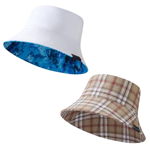 UPF 50+ Reversible Sun Hat - color: Pack of 2 Colors: Collection B, size: Medium