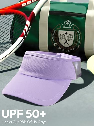 Sun Visor Hat for Women & Men UV Protection Lightweight Sports - color: Purple