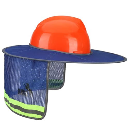 UNCO- Hard Hat Sun Shield, Full & Standard Brim Mesh Sunshade High Visibility Reflective, - color: Blue and Black, size: 2 Pack