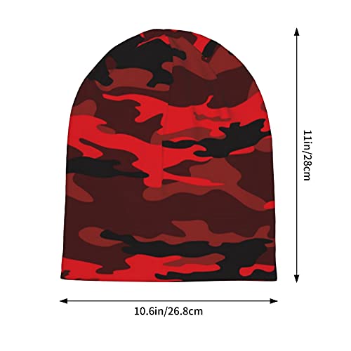 Gamepad Print Slouchy Beanie Skull Caps Chemo Hats Baggy Headwear for Men Women Jogging Cycling - color: Red Camouflage