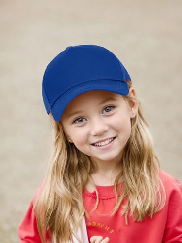Edoneery Kids Baseball Hat, Adjustable Cotton Cap - color: Mesh-dark Blue, style: 3-8 Years