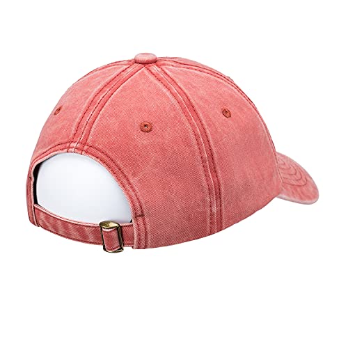 Croogo Unstructured Soft Baseball Cap Unisex 6 Panel Low Profile Dad Hat Adjustable Polo Trucker Hat Sun Cap for Daily Wear - color: Bc12-red