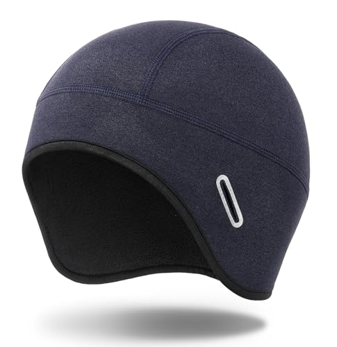 MELASA Winter Helmet Liner Skull Cap with Glasses Slots - color: Violet Blue