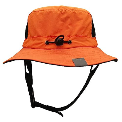 Men Bucket Hat Wide Brimmed Foldable Ladies Surf Sun Hat UPF50+ - color: Orange