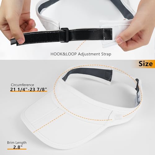 GADIEMKENSD Foldable Sun Visor Hat UPF 50+ Lightweight Adjustable - color: White