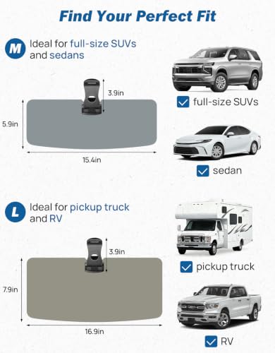 JOYTUTUS Polarized Sun Visor Extender for Full-Size SUVs and Sedans, Universal UV400 Car Visor Extension Anti-Glare Easy to Install, Protect from Glare/UV Ray/Stray Light - size: Medium 15"*6"