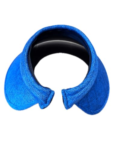 PRO.FASHION Women's Summer Sun UV Protection Visor Wide Brim Clip on Beach Pool Golf Cap Hat-Polyester - color: Tapered Brim - Navy