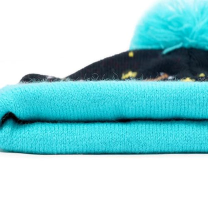 Christmas Hat 2 Pack Light Up Knitted Beanie Hat Xmas Santa Holiday Cap LED Lights - color: Red+blue