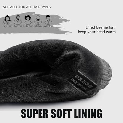 Unisex Winter Beanie for Men Women Soft Fleece Lined Warm Knit Hat - color: Grey