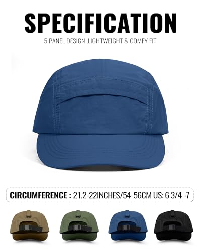 Croogo 5 Panel Running Hat Quick Dry Baseball Cap Sun UV Sports Outdoor Cap - color: Gd50-blue