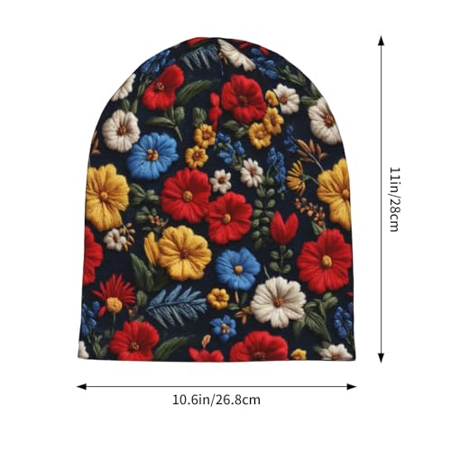 Slouchy Beanie Hat Skull Cap Chemo Headwear Baggy Hats for Men Women Running Cycling - color: Colorful Floral
