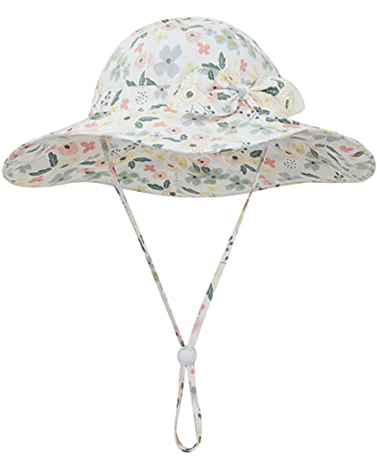 Baby Toddler Sun Protection Bucket Hat Infant Beach Summer Hats for Girl - color: Garden, size: 6-12 Months