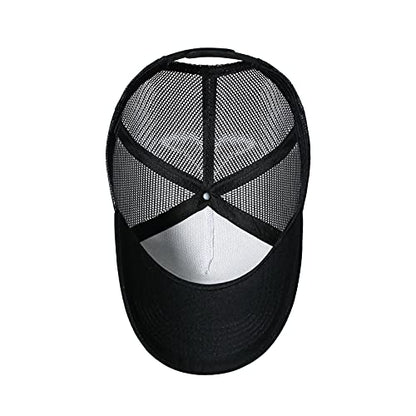 American Flag Trucker Hat - Snapback Hat, Baseball Cap for Men Women - Breathable Mesh Side, Adjustable Fit - for Casual Wear - color: Black/Us