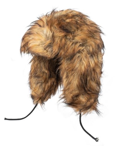 Peicees Faux Fur Russian Hat, Soft Ushanka Warm Winter Trapper Hat with Earmuffs for Men and Women - color: Raccoon Brown
