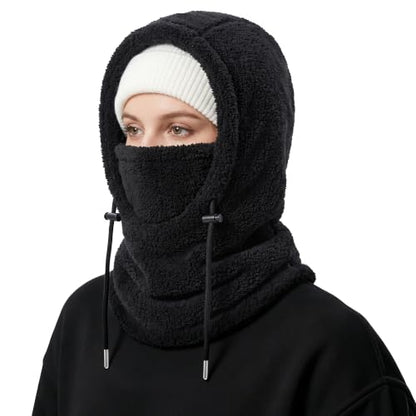 Ski Mask Balalclava Windproof Face Mask Warm Fleece Neck Cover for Cold Weather Helmet Hood for Men & Women - color: B10-2pcs(black+white)