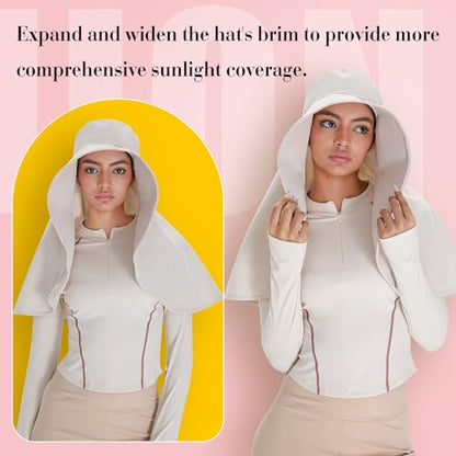 Shyyween 3 Pack Wide Brim Hats for Women,UPF 50+ - color: Beige
