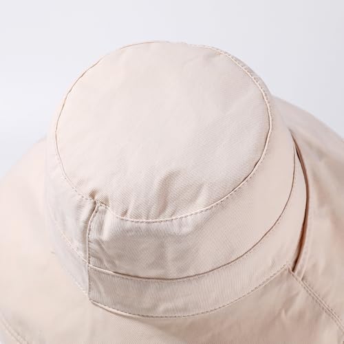 HUAMULAN Women Wide Brim Reversible Sun Hat Summer Beach Fishing Bucket - color: Beige Floral