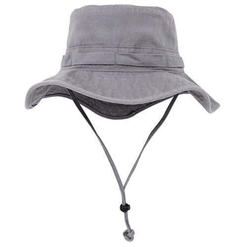 Bucket Hat UV Protection Sun Hat, Boonie Fishing Safari Hats for Outdoors - color: Grey
