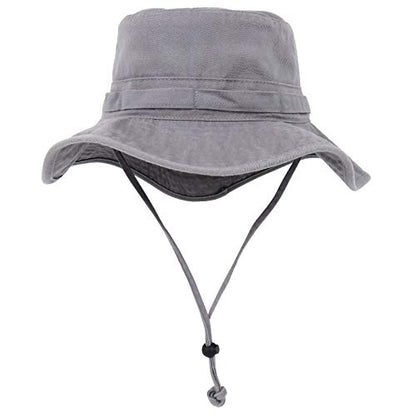 Bucket Hat UV Protection Sun Hat, Boonie Fishing Safari Hats for Outdoors - color: Grey