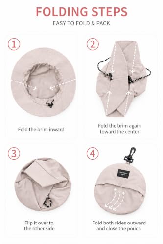 Packable Outdoor Bucket Hat – Lightweight Waterproof Quick-Dry Sun Hat for Hiking & Fishing - color: Pink