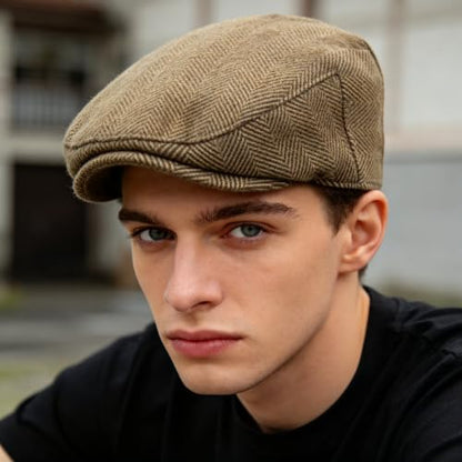 Idopy Men`s Classic Adjustable Ivy Irish Newsboy Golf Cap Hat - color: 267 Brown