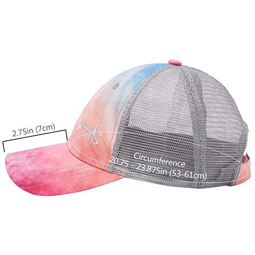 BASSDASH Altimate Fishing Hat Mesh Back for Men Women Adjustable Baseball Trucker Cap - color: Rosy Clouds