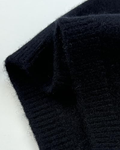 100% Merino Wool Knit Beanie Hat for Men Women, Warm Winter Soft Wool Hat, Skull Cap, Outdoor Hiking Commuting - color: Black