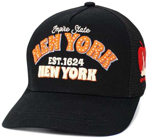City Snapback Embroidered Fashion Snapback Hat New York Brooklyn Adjustable Baseball Cap Mens Womens - color: Black New York Vintage Ballcap