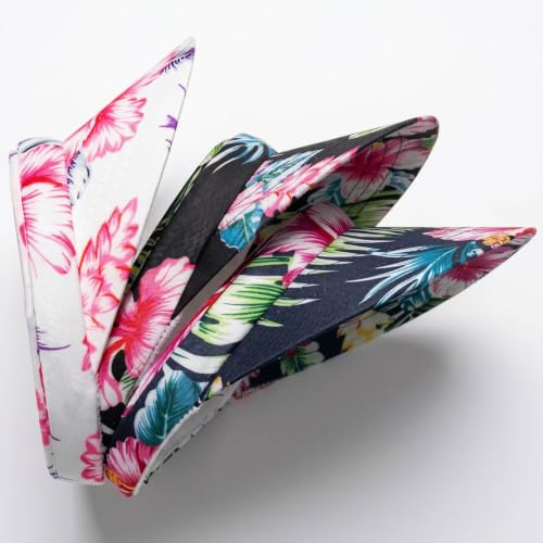 3 Pack Sports Sun Visor Hat Women Men Adjustable Clip On Visors Outdoor Golf Beach Cap - color: Flower-black, White, Navy
