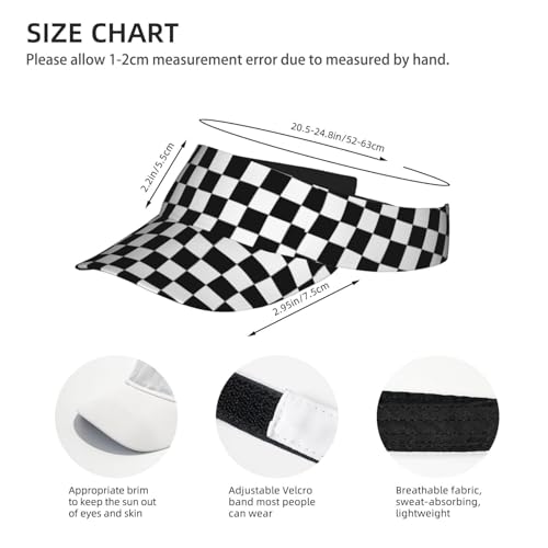 Unisex Adjustable Sports Sun Visor - color: Plaid