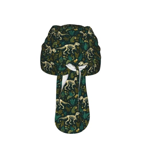 Adjustable Cycling Cap, Quick Dry Sports Bandana Skull Cap Helmet Liner - color: Dinosaur Skeletons