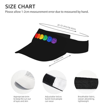 Embroidered Pickleball Visor Men Women,Gifts for Pickleball Lovers - color: Black, style: Rainbow Pickleball