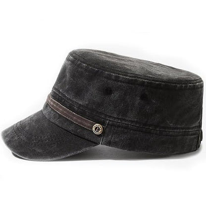 Unisex Cadet Army Cap Military Adjustable Flat Top Hat for Men Women - color: Washed Green