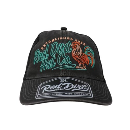 Red Dirt Hat Company Wildlife Hat | 5-Panel Western Adjustable Snapback Cap - color: Chicken Scratch - Black