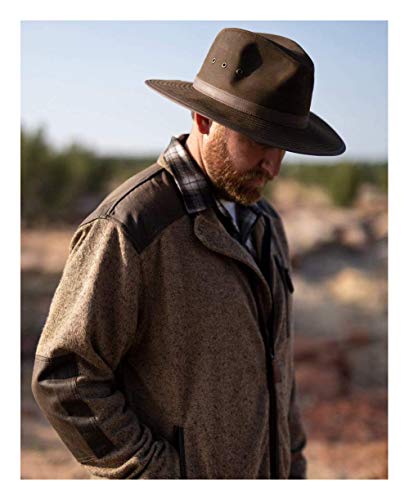 Outback Trading Company Men's 14905 Deer Hunter UPF 50 Waterproof Breathable Cotton Oilskin Outdoor Hat - size: Small
