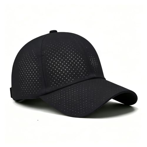 Quick Dry Baseball Cap with Adjustable Strap - color: Black