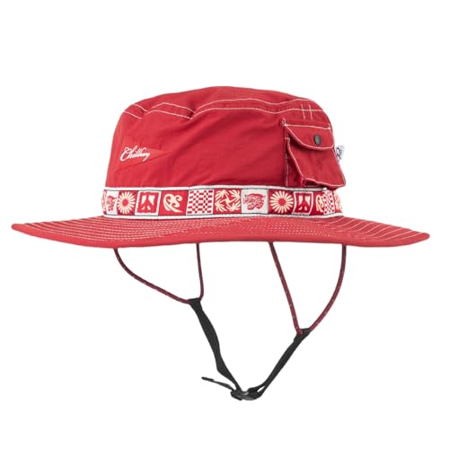 Color-Blocked Fisherman Style Sun Hat for Outdoor Camping, Surfing & Vacations - Wide Brim, UV Protective, Anti-Slip - color: A_red