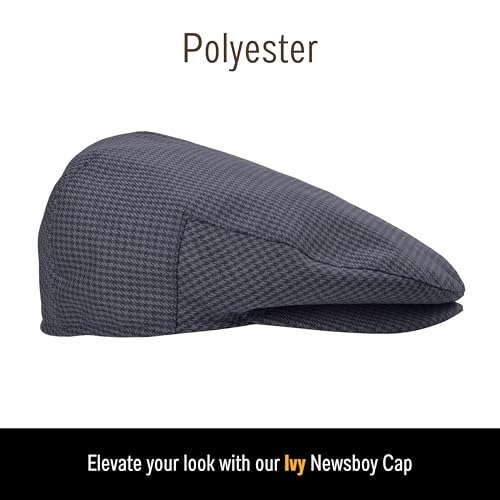 Bigalli Newsboy Hats for Men Ivy Flat Cap Lightweight Breathable Gatsby Style Classic Boina - color: Navy (Polyester), size: Medium