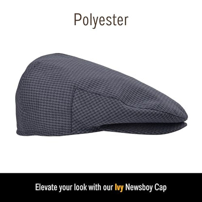 Bigalli Newsboy Hats for Men Ivy Flat Cap Lightweight Breathable Gatsby Style Classic Boina - color: Navy (Polyester), size: Medium
