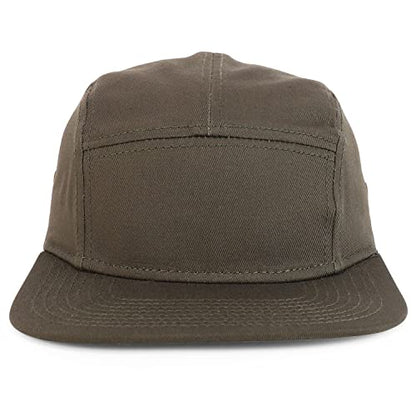 Armycrew 5 Panel Structured Firm Front Camper Snapback Cap - color: Dark Olive