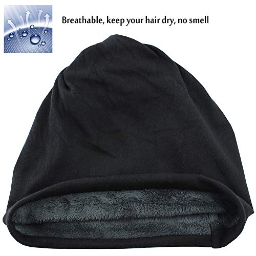 CAMOLAND Winter Beanie Hats for Men Women Camo Slouchy Beanies Fleece Lined - color: Black