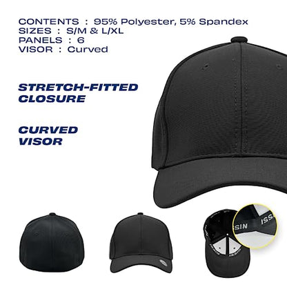 [2 Pack] Hybrid Stretch-Fitted Trucker Cap, Baseball Cap with Air Mesh - color: 2pk Blue, size: Large-X-Large