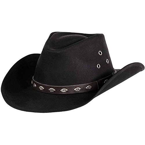 Outback Trading Company Men's 14716 Badlands UPF 50 Waterproof Breathable Western Cowboy Cotton Oilskin Hat - color: Black, size: Medium