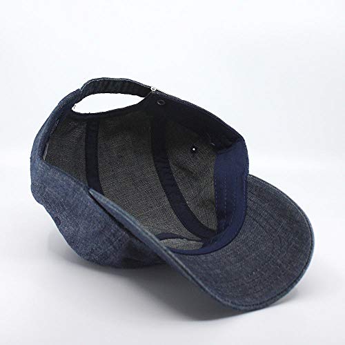 Washed Cotton Twill Five Panel Adjustable Camper Caps - color: Denim Navy