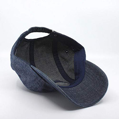 Washed Cotton Twill Five Panel Adjustable Camper Caps - color: Denim Navy