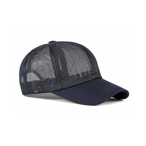 FASHIXD Mesh Baseball Cap for Men Women Summer Breathable Trucker Hats Adjustable Outdoor Sports Running Hats - color: Dark Blue